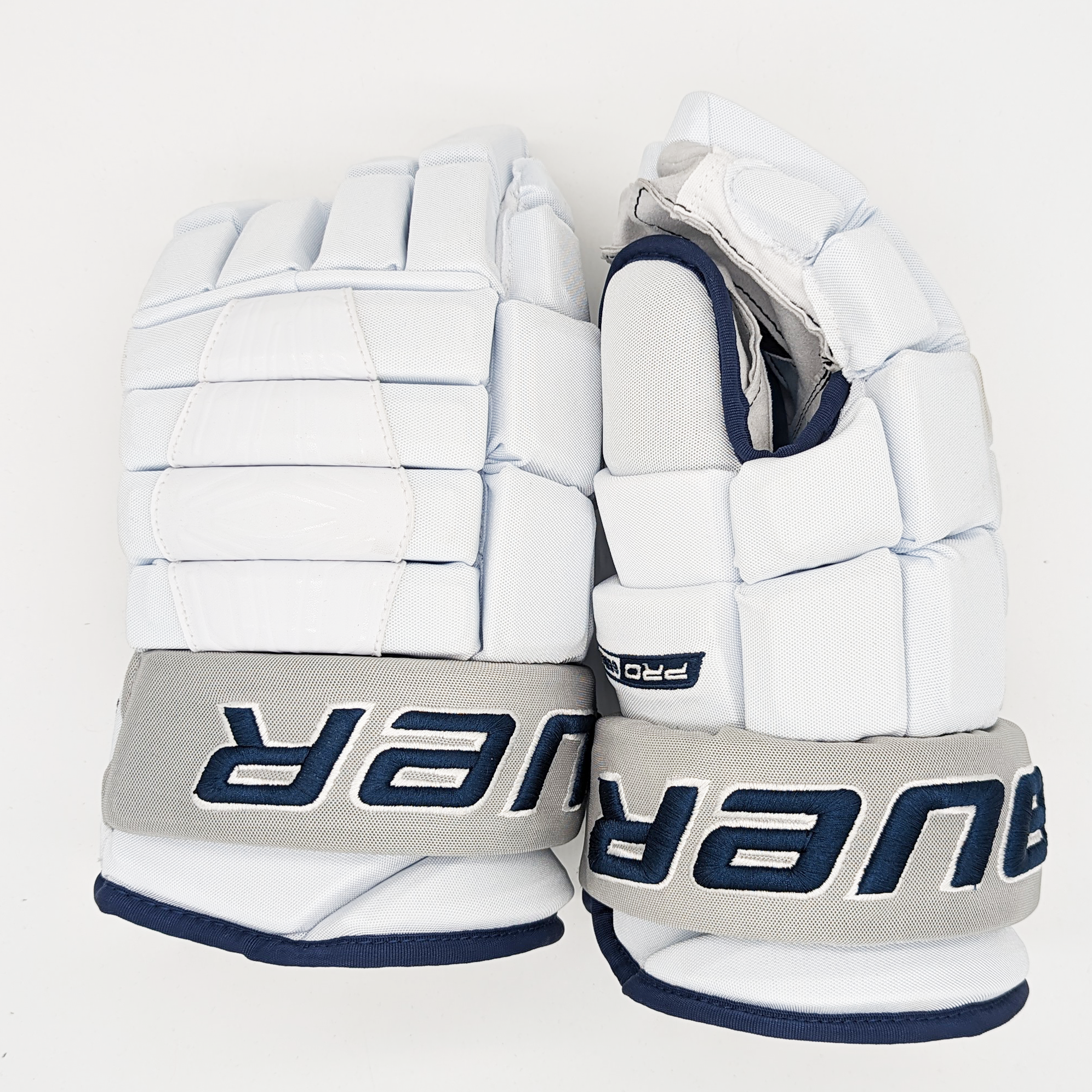 Bauer Pro Series - Gants NCAA Pro Stock (blanc/bleu marine)